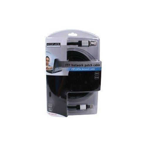König - Cordon de raccordement - RJ-45 (M) pour RJ-45 (M) - 10 m - FTP - CAT 5e - noir