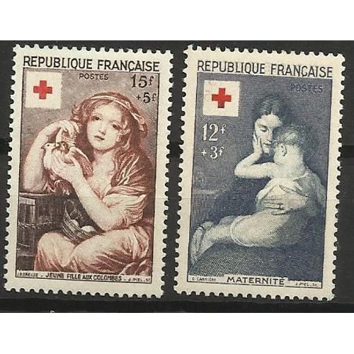 Timbres France Croix Rouge 1954
