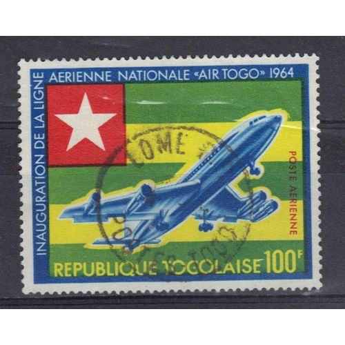 Togo 1964  : Inauguration De La Ligne Aérienne Nationale "Air Togo" : Douglas Dc-8 -Timbre Oblitéré