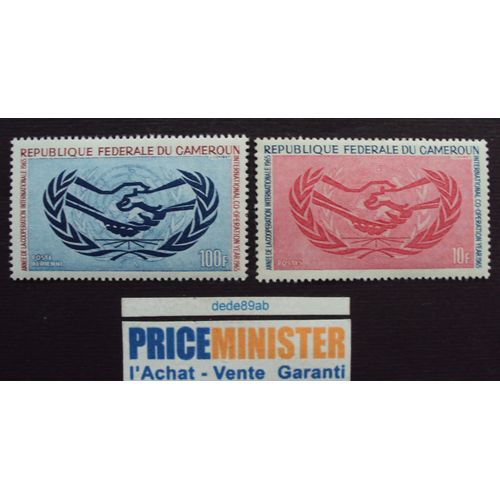 Cameroun..2 Timbres (10 & 100f) Année De La Coopération Internationale 1964. Neufs (Avec Gomme)