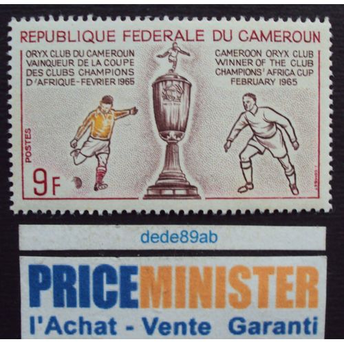 Cameroun..9f Oryx Club Du Cameroun Vainqueur De La Coupe Des Clubs Champions D' Afrique 02/1965. Neuf (Avec Gomme).