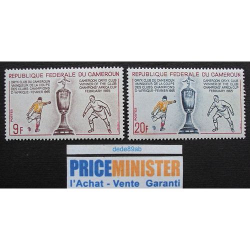 Cameroun..2 Timbres (9 & 20f) Oryx Club Du Cameroun Vainqueur De La Coupe Des Clubs Champions D' Afrique 02/1965. Neuf (Avec Gomme).