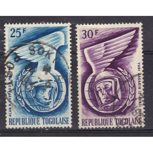Togo 1962 : Conquête De L'espace - Série De 2 Timbres Oblitérés