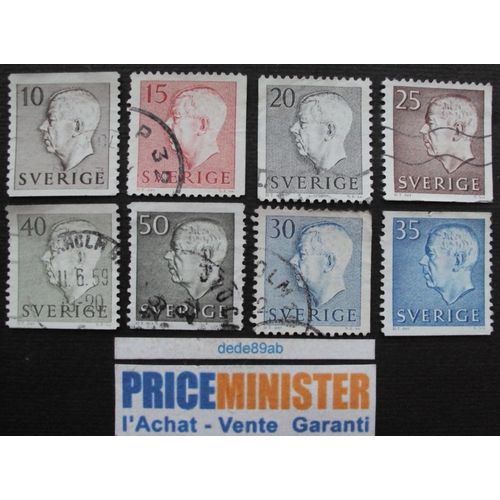 Suède.. Lot De 8 Timbres (1951 À 1961) Oblitérés.