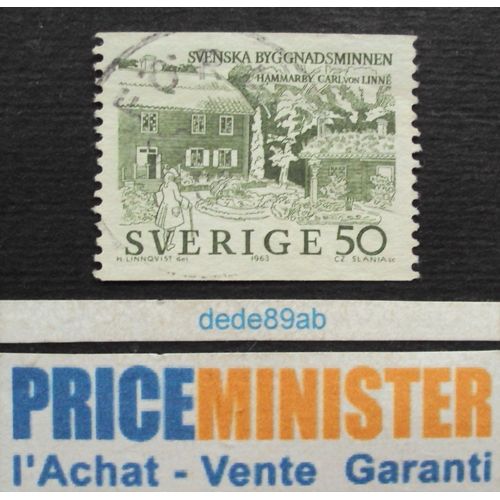 Suède.. 50 Sverige.Svenska-Byggnadsminnem. Hammarby : Carl Von Linné (Médecin Biologiste) Oblitéré.