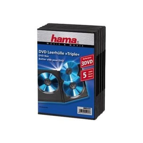 Hama DVD Triple Box - Boîtier pour DVD - capacité : 3 DVD - noir (pack de 5)