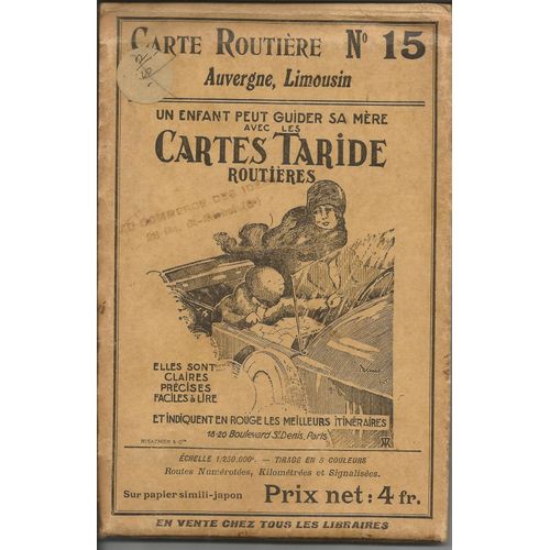 Carte Taride N°15 Auvergne Limousin