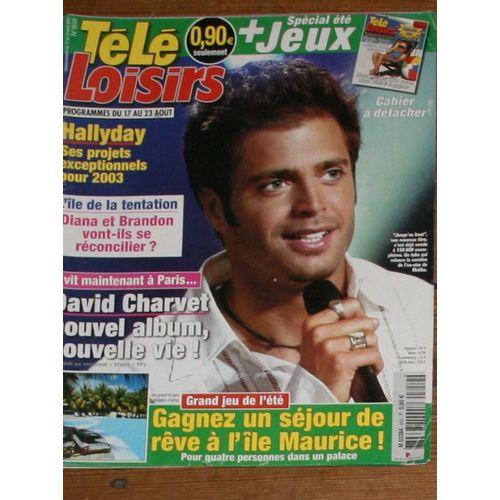 Tele Loisirs David Charvet 2p/ Daniela Lumbroso 1p/ La Saga Johnny Hallyday 3.5p/ Will Smith 1/2p/ Patrick Duffy Dallas 1/2p/ Alerte A Malibu 1.5p/ Flavie Flament 1/2p/  859
