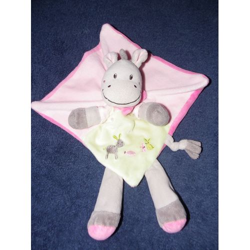 Doudou Kiabi Nicotoy Ane Zebre Rose Et Vert