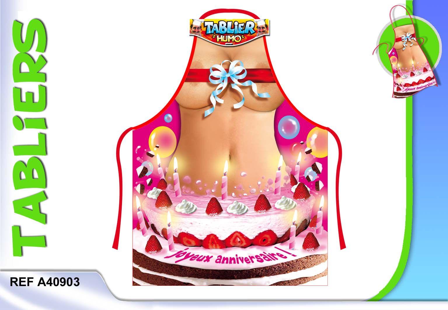 Tablier Humoristique Femme Gateau Joyeux Anniversaire Coquine Cadeau Fete Rakuten