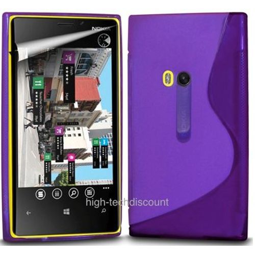 Housse Etui Coque Pochette Silicone Gel Mauve Pour Nokia Lumia 920 + Film Écran
