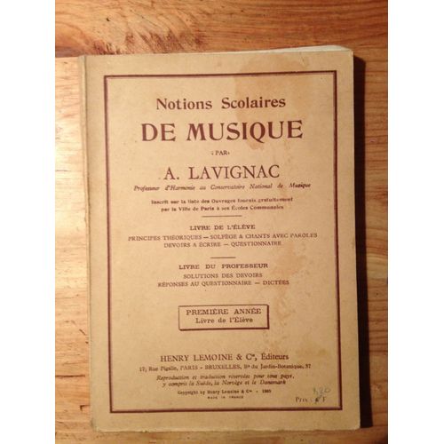Notions Scolaires De Musique Première Année