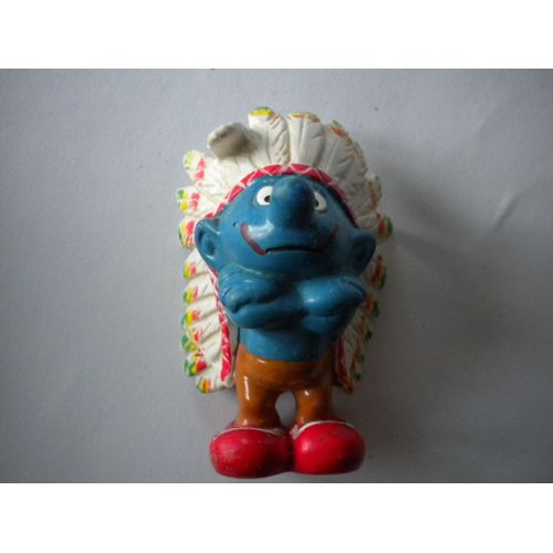 Schtroumpf Indien Variante Pantalon Clair Ancienne Figurine Collection Schtroumpfs Smurf