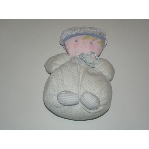 Doudou Hochet Garçon Marin Bleu Pois Corolle 21 Cm