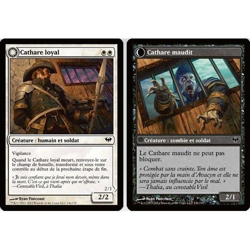 Magic The Gathering - Cathare Loyal - Cathare Maudit (Loyal Cathar - Unhallowed Cathar) - Obscure Ascension - Commune
