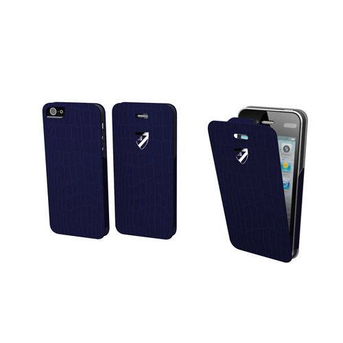 Etui Cremieux Slim Croco Metal Bleu Pour Iphone 5 Avec Protege Ecran
