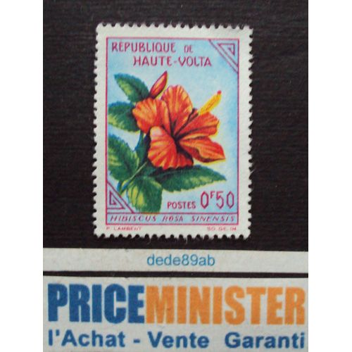 Haute-Volta.. 0.50 Fleur : Hibiscus Rosa Sinensis. Non Oblitéré.