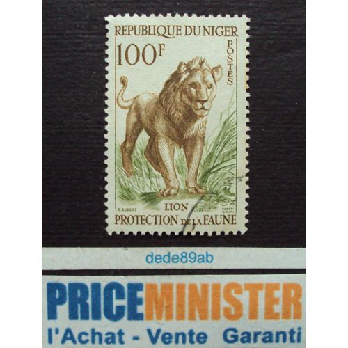 Niger.. 100f République Du Niger : Lion . Protection De La Faune. Oblitéré.