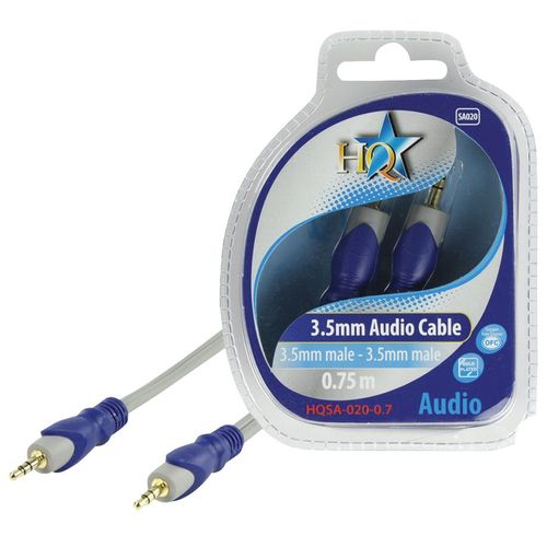 HQ Standard - Câble audio - mini jack stéréo (M) pour mini jack stéréo (M) - 75 cm - blanc