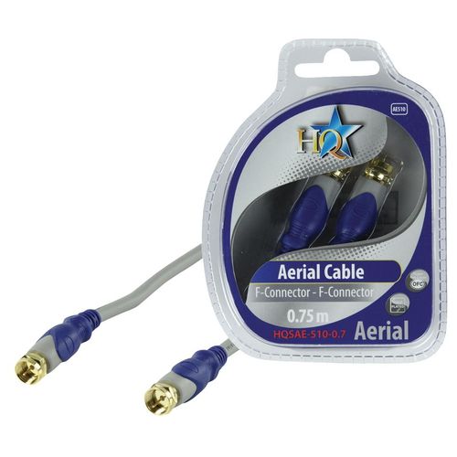 HQ Standard - Câble d'antenne - connecteur F (M) pour connecteur F (M) - 75 cm - coaxial - blanc