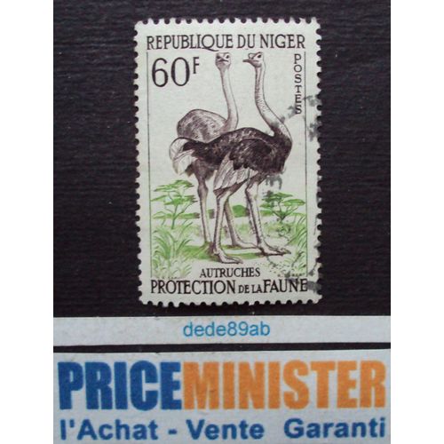 Niger.. 60f République Du Niger. Oiseau :  " Autruches "  Protection De La Nature. Oblitéré.