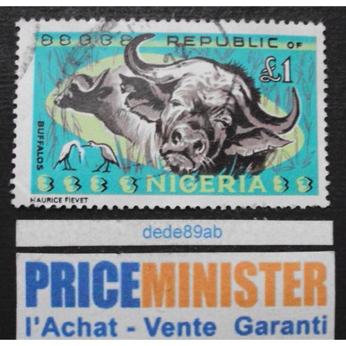 Nigeria.. £1 Républic Of Nigeria. " Buffalos " Oblitéré.