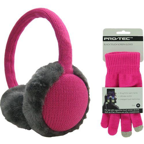 Pack Kitsound Rose Et Gris Casque Et Gants Ecrans Tactiles