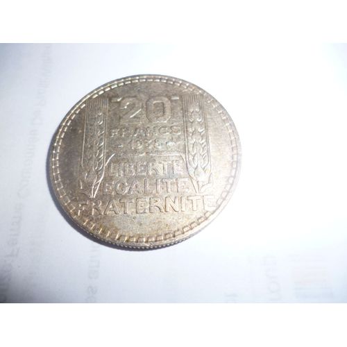 Pièce De 20 Francs En Argent De 1933