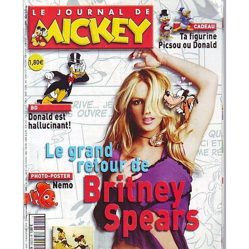 Le Journal De Mickey Le Monde De Nemo 2 Pages / Britney Spears Couverture + 3 Pages / Fiche Collector Jamel Debbouze  2682