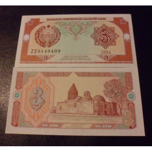 Ouzbekistan 3 Som 1994 , Neuf/Unc !!