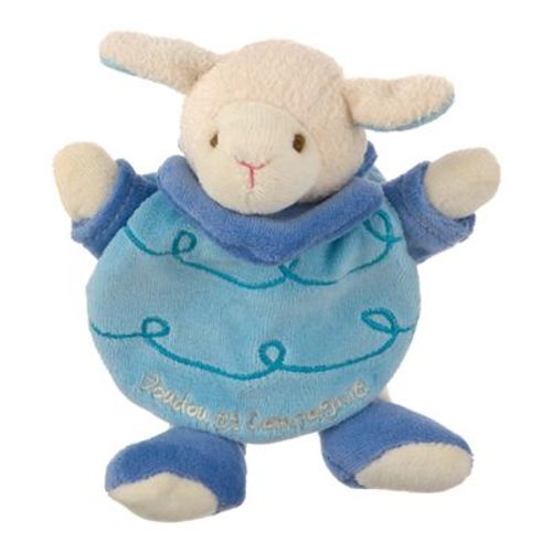 Doudou Peluche Doudou Et Compagnie Mouton Schaf Sheep Ageau Brebis Boule Gaston Bleu Blanc Z'amigolos Cape & Cie 17 Cm