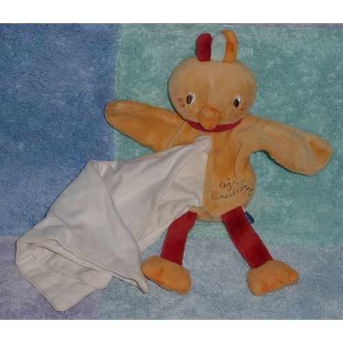Doudou Oiseau Cajou Sucre D'orge Avec Mouchoir