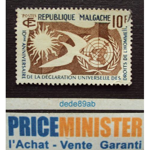 Madagascar.. 10f République Malgache. 10ème Anniversaire De La Déclaration Universelle Des Droits De L' Homme. Oblitéré.