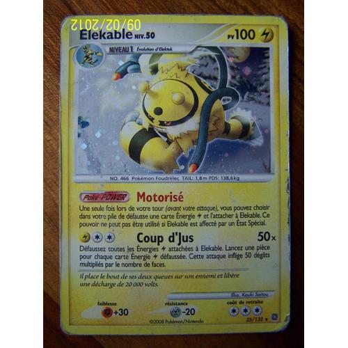 Carte Pokémon Elekable 25/132 Vf 100pv