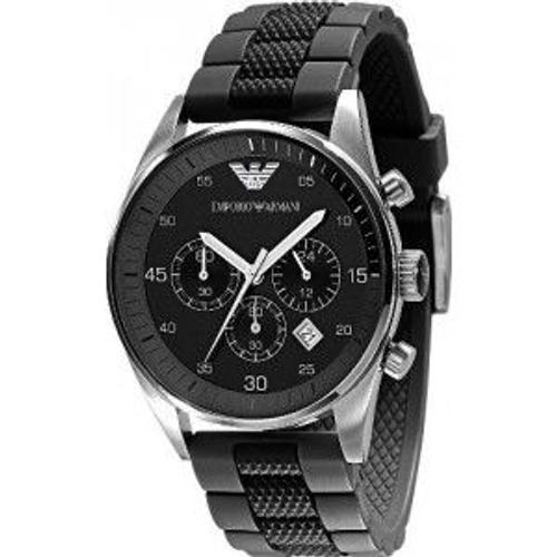 Montre Homme Emporio Armani Ar5866 Bracelet En Silicone Noir