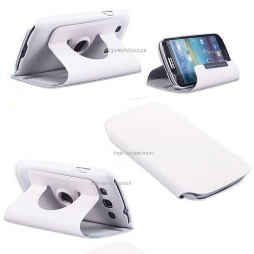 Housse Etui Coque 360° Blanc Rotatif Pour Samsung I9300 Galaxy S3 Siii + Film Écran