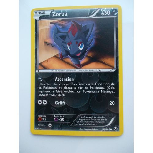 Zorua - 69/108 - Reverse - Explorateurs Obscurs - Neuve -
