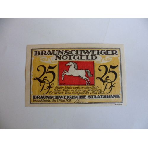 Allemagne Braunschweig Billet D'urgence 25 Pfennig   Neuf/Unc !!