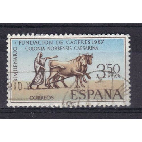 Espagne 1967 : Bimillénaire De Caceres : Colon Romain - Timbre Oblitéré
