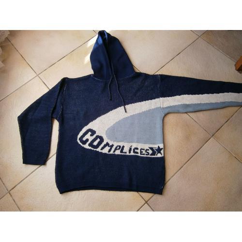 Pull A Capuche Bleu Ciel Ecru Bleu Fonce Taille 12 Ans Marque Complices Wave