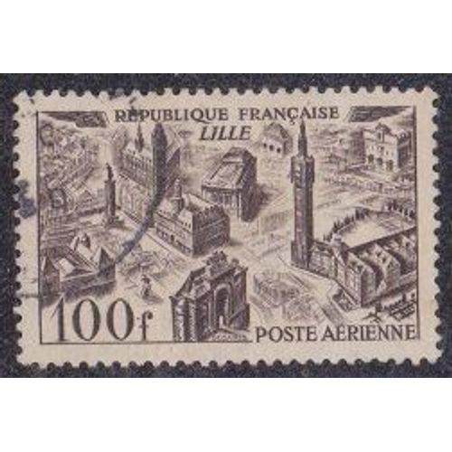 Timbre N°P.A.24 Y&t 100,00 F Brun-Violet Vues Stylisées De Grandes Villes Lille