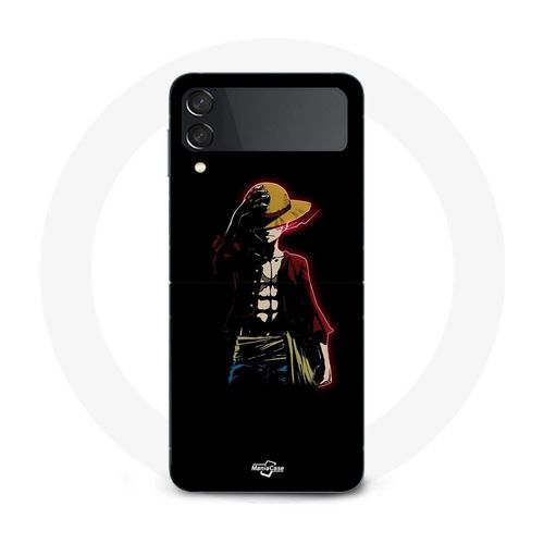 Coque Samsung Galaxy Z Flip4 One Piece Manga Anime Luffy Fond Noir