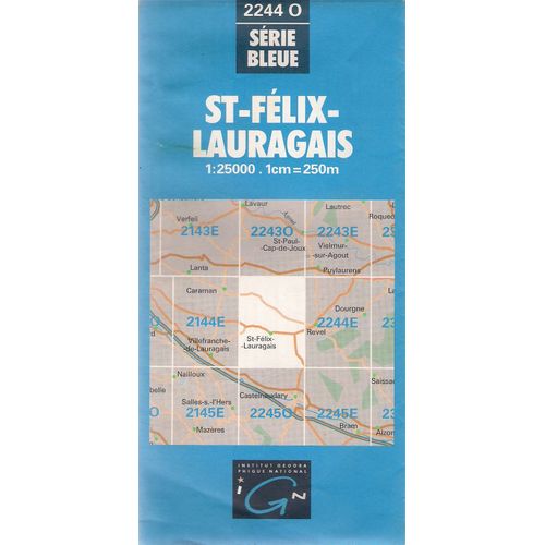 Carte Ign 2244ouest - Saint Félix Du Lauragais - 1/25000e