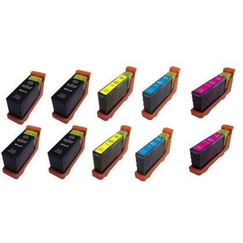 Encres compatibles 5 (2N + 1M + 1C +1J), en remplacement de Lexmark 100XL pour les imprimantes S301 S305 S405 S505 S605 S815 S816 Pro205 Pro705 Pro805 Pro901 Pro905