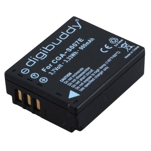 Digibuddy® Batterie Li-Ion 900mAh 3,7V S007 Panasonic Lumix DMC-TZ1 DMC-TZ2 DMC-TZ3 DMC-TZ4 DMC-TZ5