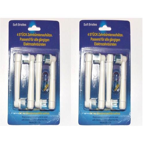 Lot 8 brosse brossettes compatible pour Braun Oral-B EB17 Flexisoft precision clean