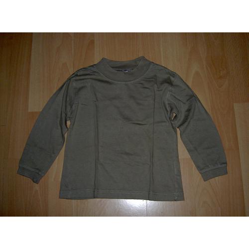 Polo T-Shirt Col Rond Manches Longues Gris Uni Pick Ouic Taille 4 Ans