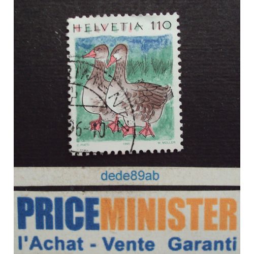 Suisse.. 110c Helvetia. " Oies "  Oblitéré.