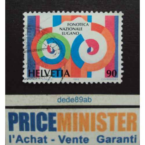 Suisse.. 90c Helvetia. Fonoteca Nazionale Lugano . Photo-Teek . Oblitéré.