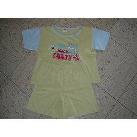 Pyjama Vert Clair Manches Courtes Bleues Clair Col Rond 2 Pièces Motif 35 Beach Party Kiabi Taille 8 Ans